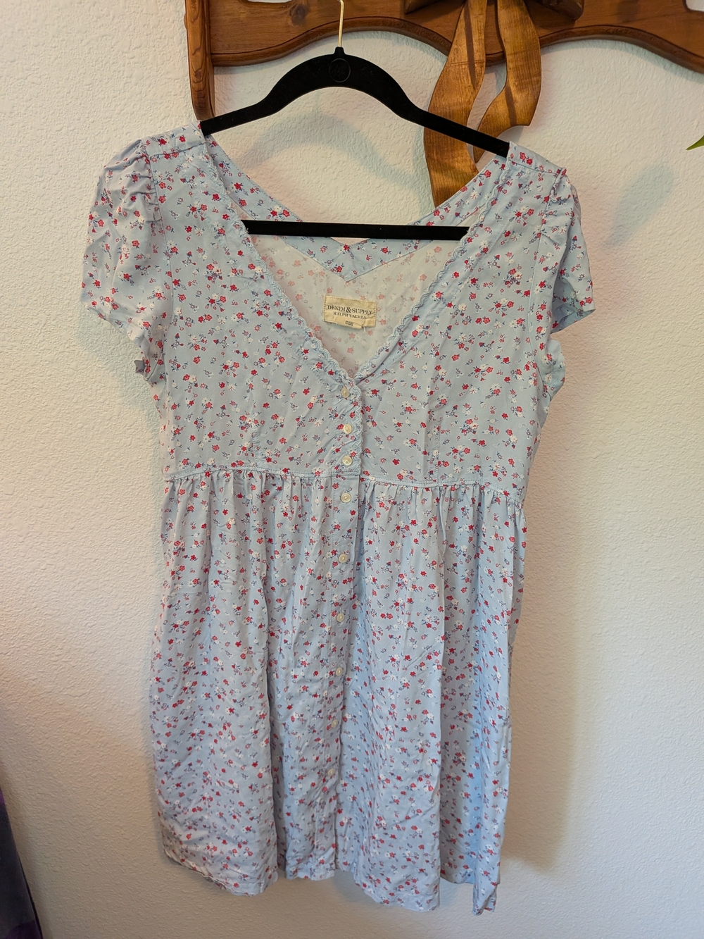 Denim & Supply Ralph Lauren Light Blue Floral Button Dress